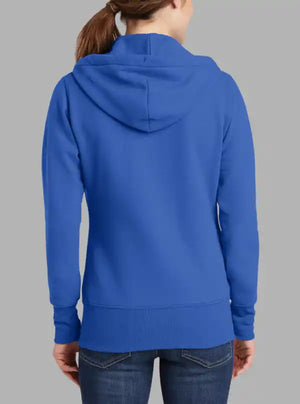 Women’s 300gsm Royal Blue Zipper Hoodie – Soft Poly Cotton Sweatshirt