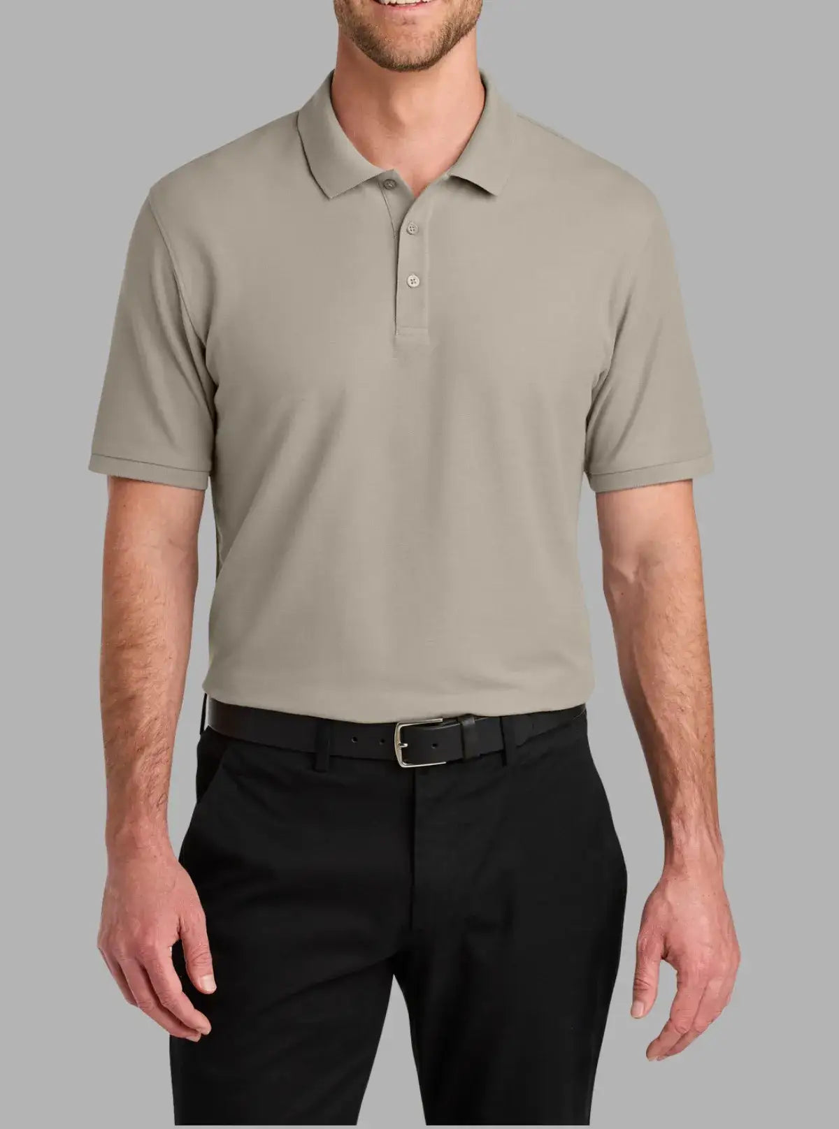 Men’s Stone Pique Polyester Polo T-Shirt | Promo Thread Wholesale