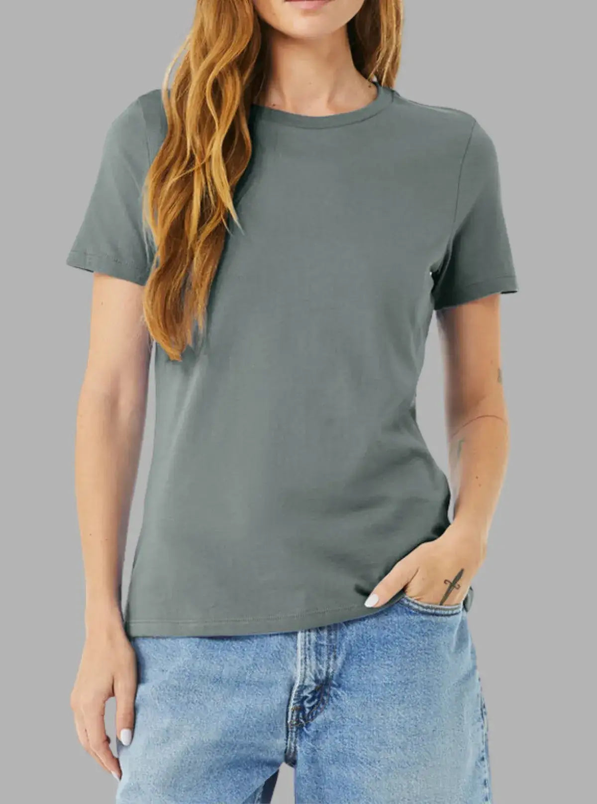 Women’s Storm Blue 180 GSM Cotton T-Shirt | Bio-Washed Soft Tee