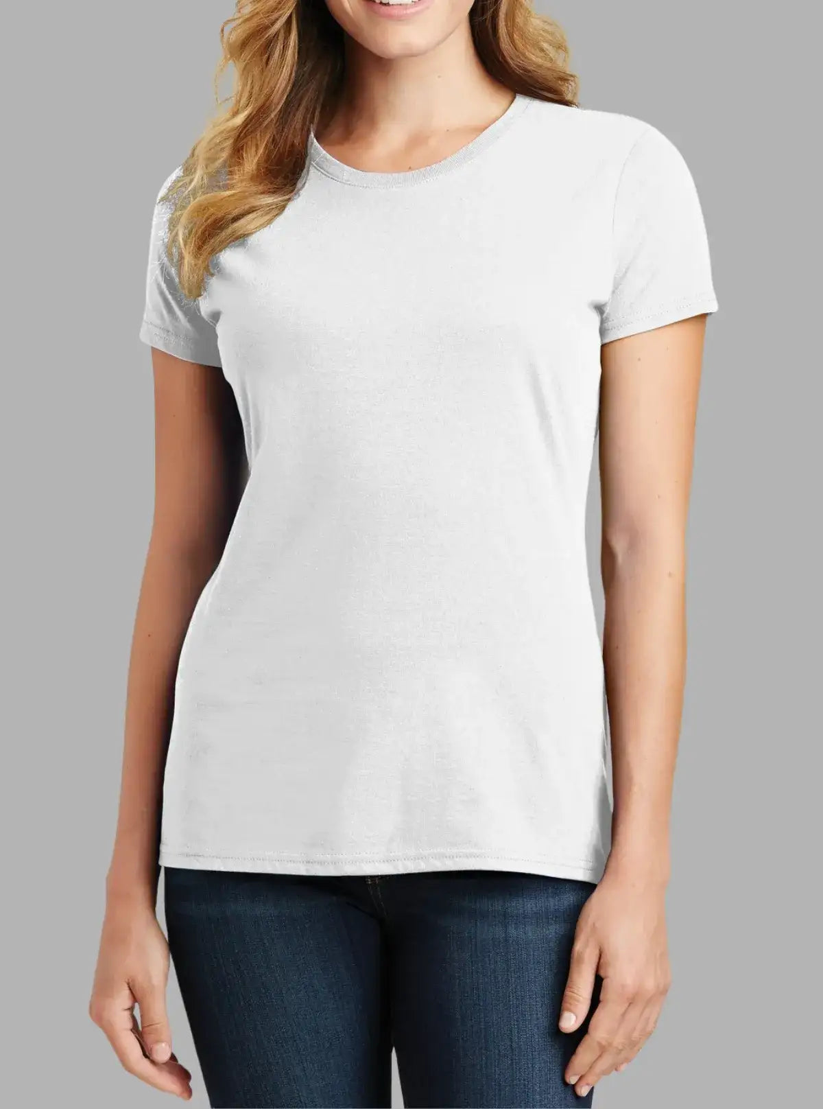 Women’s White 180 GSM Cotton T-Shirt | Soft Bio-Washed Tee