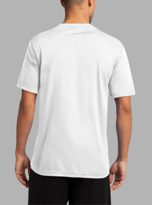 Men’s White 140 GSM Dry Fit Polyester T-Shirt | Promo Thread