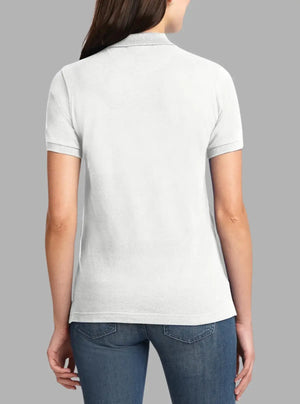Women’s White Solid Polo T-Shirt 240 GSM Cotton | Promo Thread