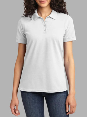 Women’s White Piqué Polyester Polo T-Shirt 200 GSM | Promo Thread