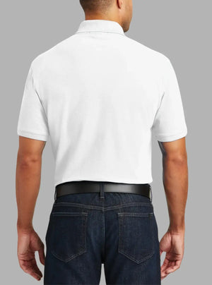Men’s White Pique Polyester Polo T-Shirt | Promo Thread Wholesale