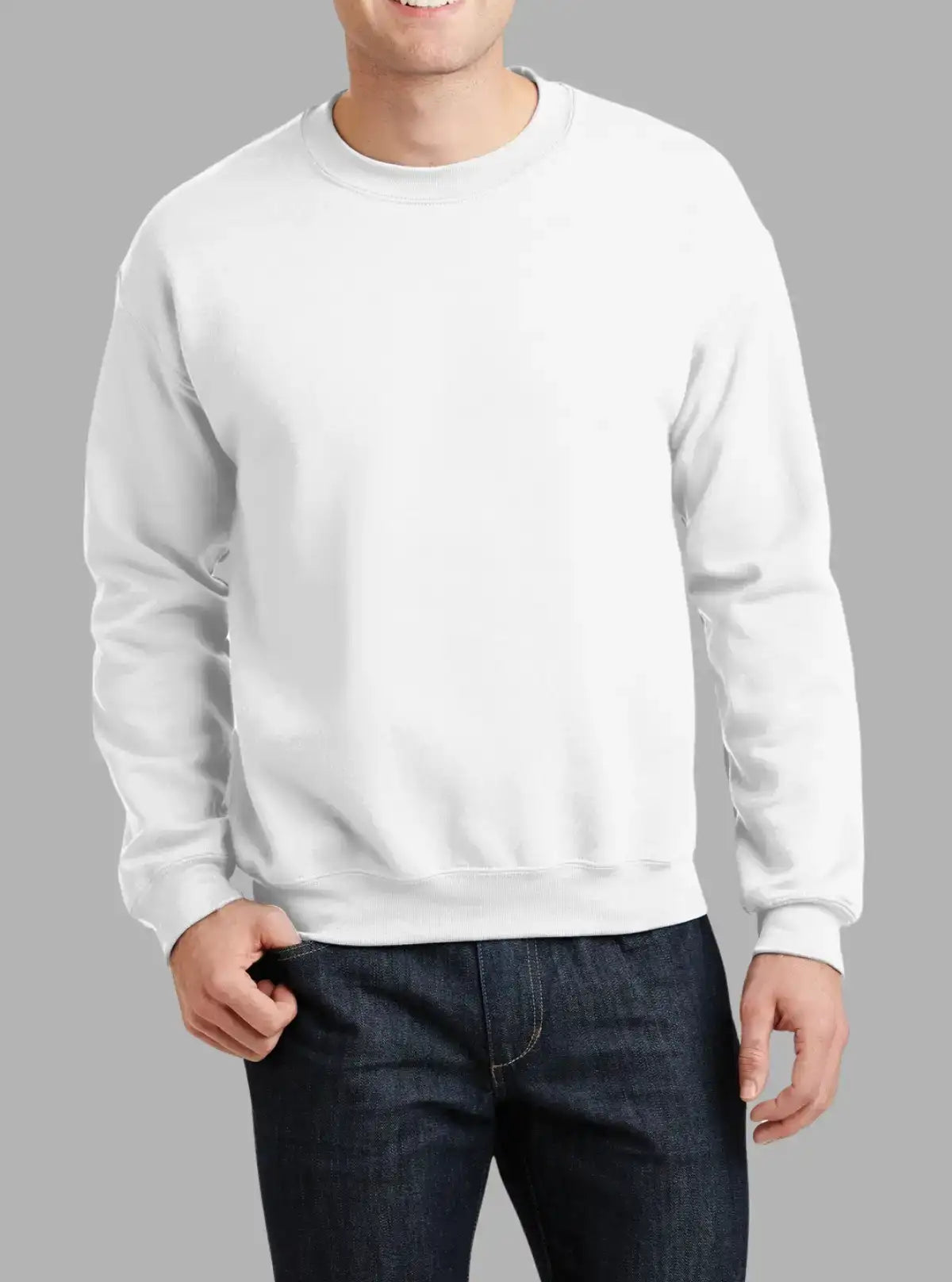 Men’s White Crew Neck Sweatshirt 300gsm | Promo Thread