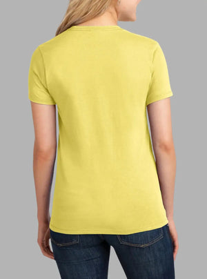 Women’s Yellow 180 GSM Cotton T-Shirt | Soft Bio-Washed Tee