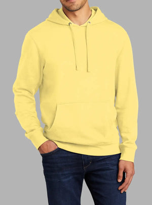Men’s Bright Yellow 300gsm Hooded Sweatshirt | Poly Cotton Hoodie