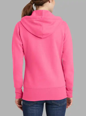 Women’s 300gsm Neon Pink Zipper Hoodie – Soft Poly Cotton Sweatshirt