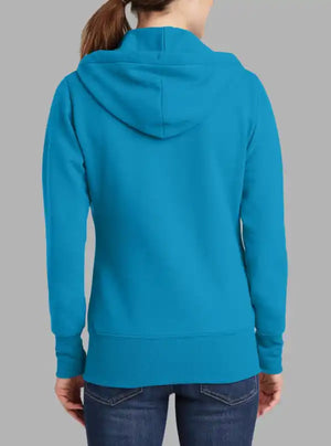 Women’s 300gsm Turquoise Zipper Hoodie – Soft Poly Cotton Sweatshirt